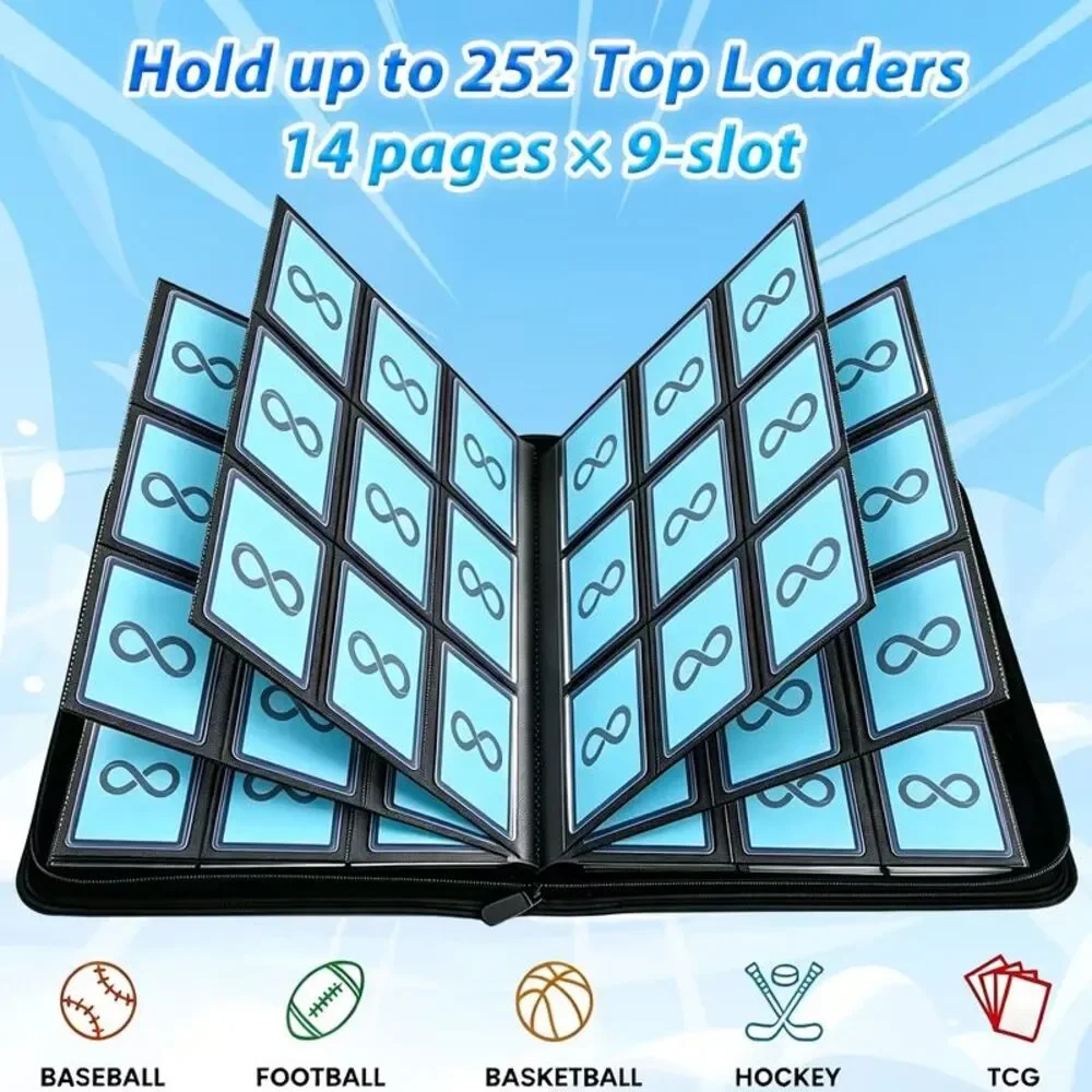 Pokemon Lucario 9 Pocket Engraved BLUE  Top Loader Binder 252 Cards New